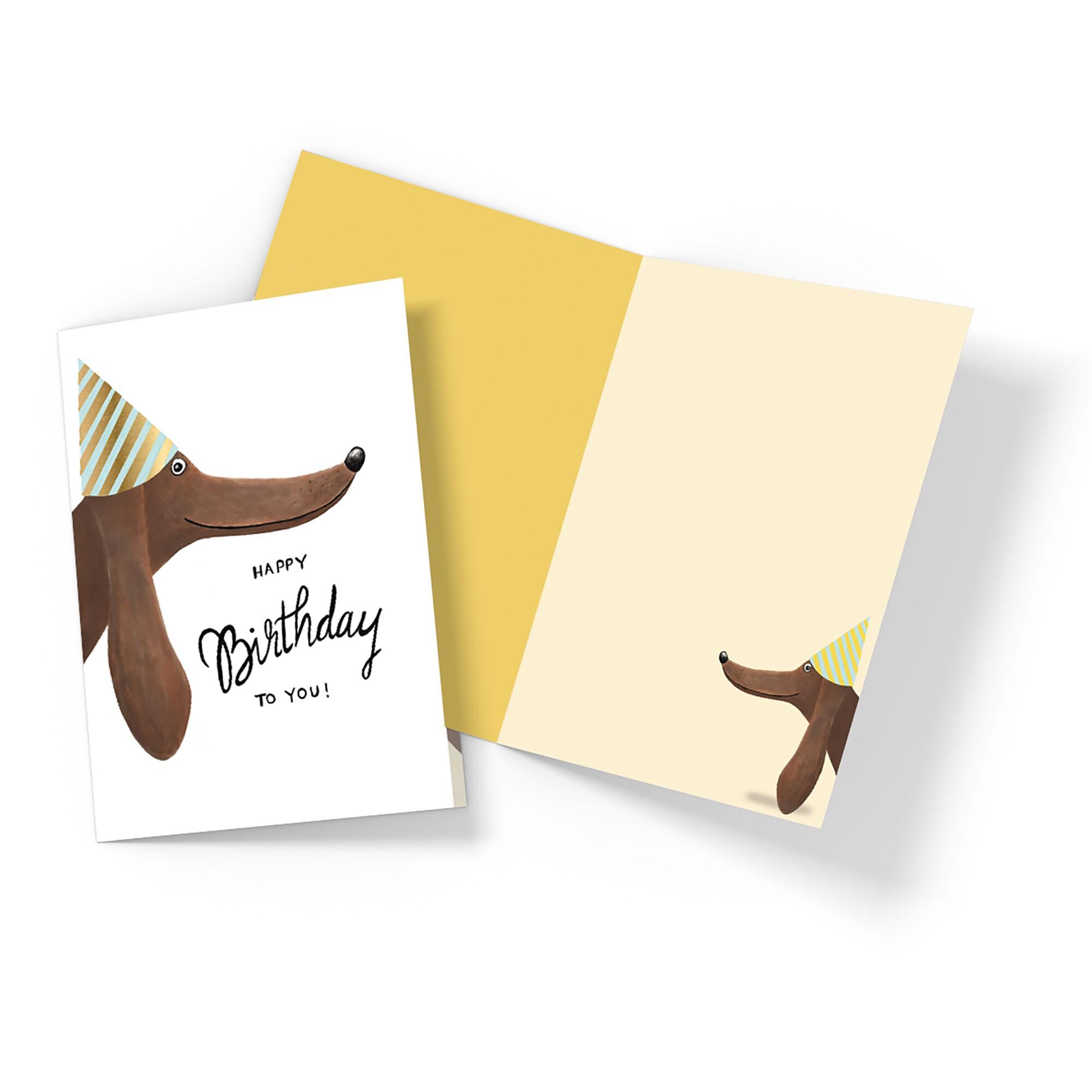 Funny Dachshund Birthday Card – Cute Sausage Dog Greeting Card, Unisex ...