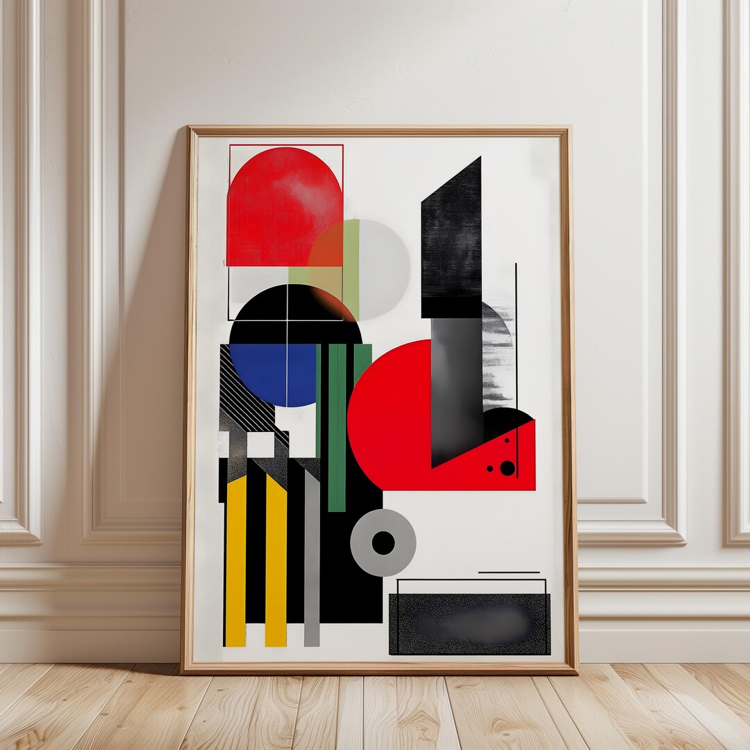 Bauhaus Geometric Art Print | Mid-century Modern Wall Decor 40 - Etsy