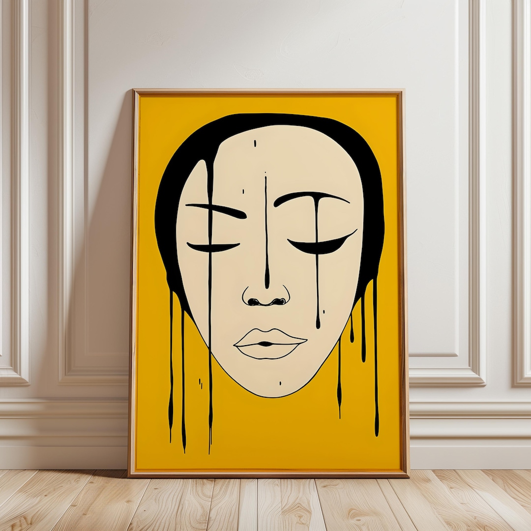 Minimal Abstract Face Poster, Modern Line Art Woman Wall Decor 677 - Etsy