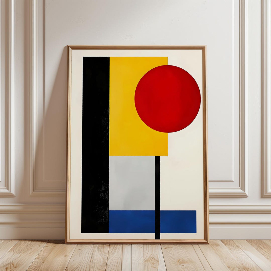 Geometric Abstract Poster Bauhaus Style Modern Minimal Wall Art 832 - Etsy