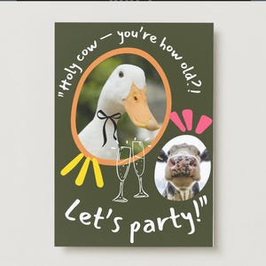 Cartão com foto engraçada de feliz aniversário