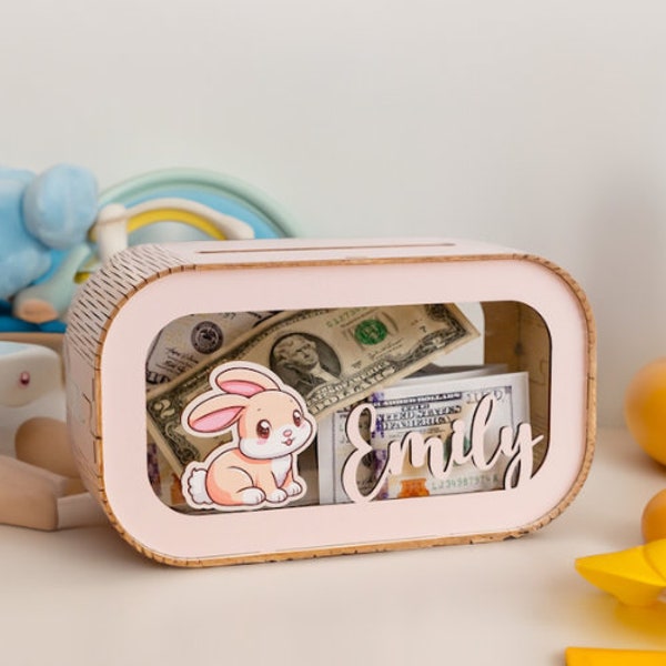 Personalized Money Box Boy Gift Idea Money Banks Cash Box Nursery Decor Girl Baby Items Birthday Present Wood Piggy Bank Gifs For Kid