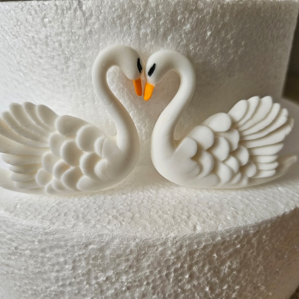 Fondant Schwäne, Hochzeit Torte topper