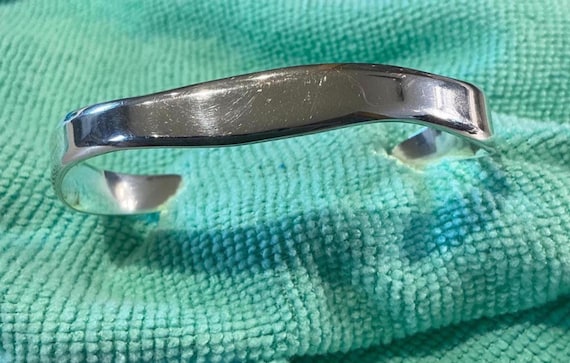 Waved Solid Silver Cuff 21grms - image 1