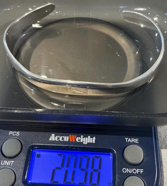 Waved Solid Silver Cuff 21grms - image 7