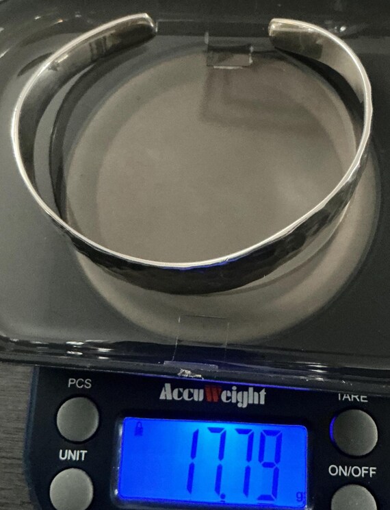 Hammered Solid Silver Cuff - image 3