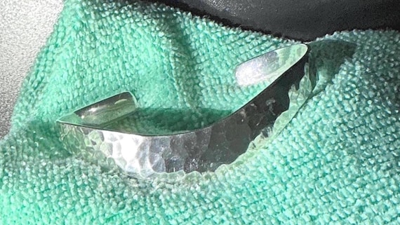 Hammered Solid Silver Cuff - image 1