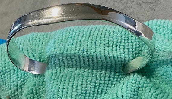 Waved Solid Silver Cuff 21grms - image 15