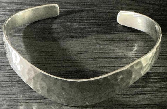 Hammered Solid Silver Cuff - image 9