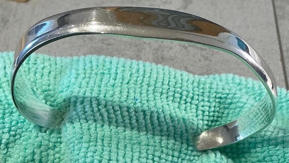 Waved Solid Silver Cuff 21grms - image 3