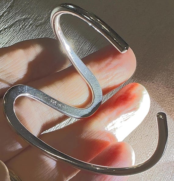 Designer Cuff, Solid Silver 1961 - image 9