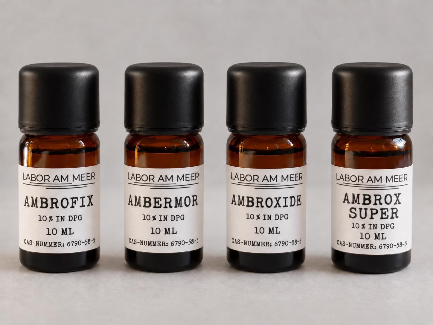 Ambroxan Discovery Set 4 X 10 Ml, 10% in DPG – Ambrofix, Ambermor