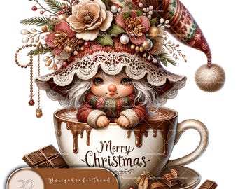 Cocoa Gnome Christmas Designs: Winter Floral Fantasy (Digital Download)