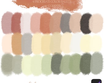 Olive Story Procreate Color Palette: 4 Coordinated Sets (Instant Download)