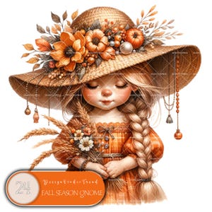 Carino Gnomo Autunnale Magic Clipart - 24 Disegni Fantasy Stravaganti per Sublimazione e Creatività Primaverile