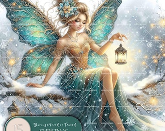 Fee Clipart Set: Winter Wunderland Kinderzimmer Deko (Kommerzielle Nutzung)
