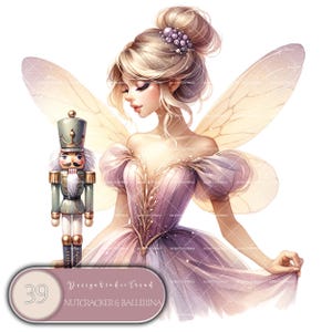 Verzauberte Nussknacker Ballerina Wunderland ClipArt - 39 Magische Aquarell PNG für Junk Journals - Hohe Qualität - Transparent - Kommerzielle Nutzung