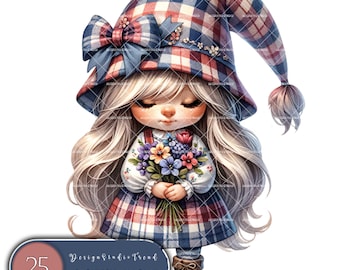 Enchanted Scottish Gnome Girl - 25 Elegant Fantasy Sublimation Designs for Spring Crafts - Commercial Use