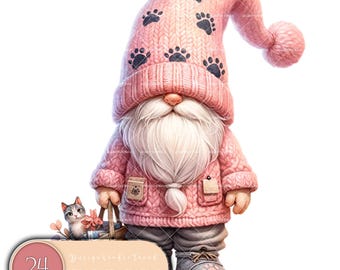 Pet Lover Gnome Clipart Bundle: Floral Fantasy Designs (Digital Download)