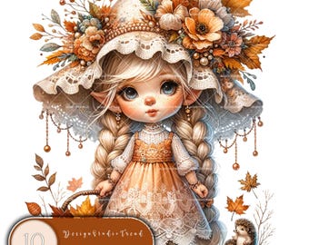 Woodland Gnome Clipart: Whimsical Fantasy Designs (Digital Download)