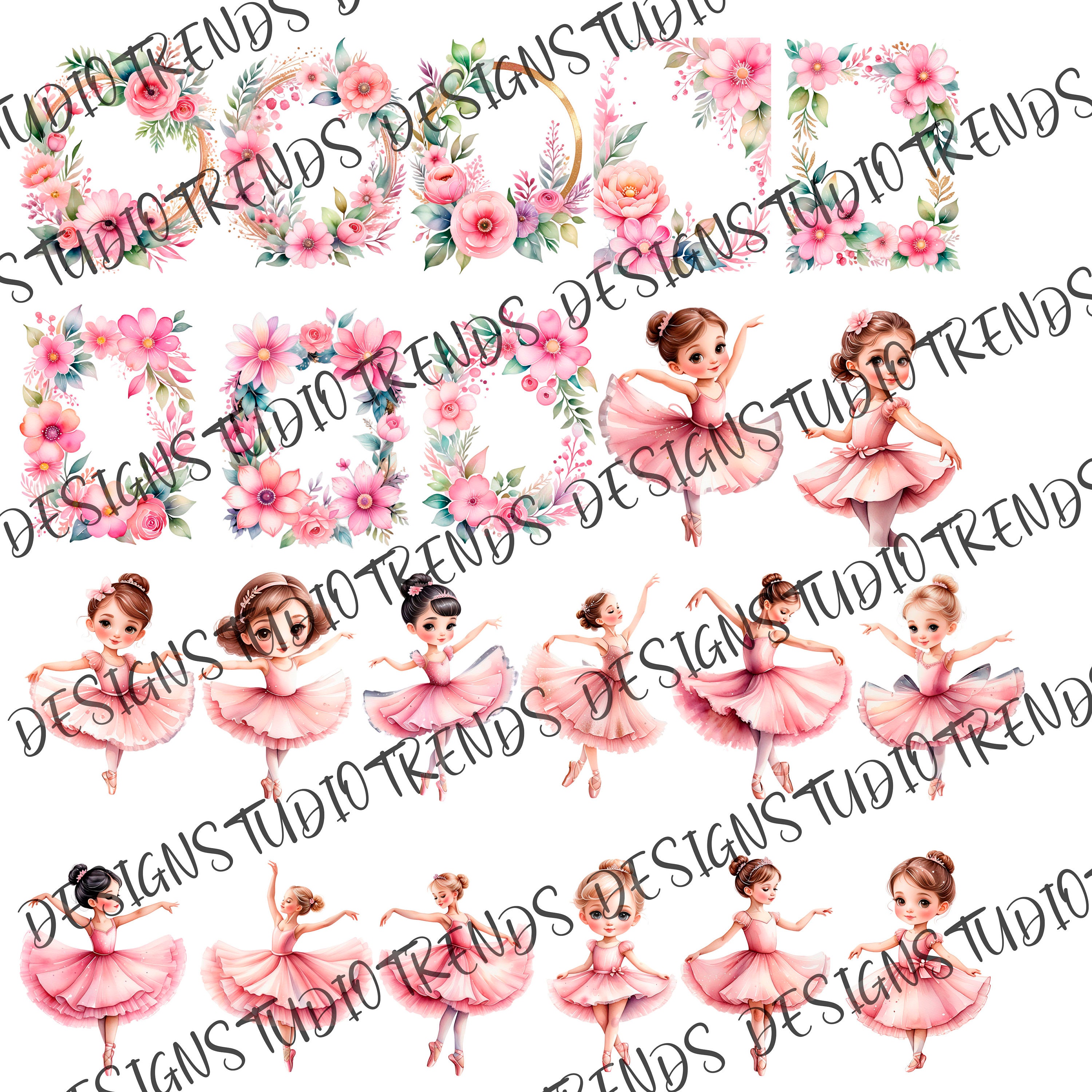 Watercolor Ballerina Clipart: Swan Lake PNG Graphics (41pcs) - Etsy