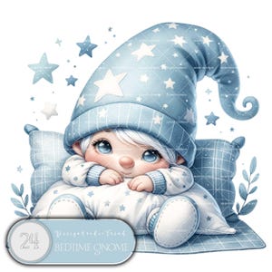 Grillige sluimer kabouter clipart png bundel - magische kinderkamer decor, bedtijd vrienden, kabouter bewonderaars, sublimatie ontwerp - 24 pc's clipart png