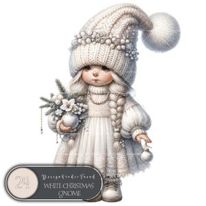 Betoverende kabouters voor kerstmeisjes - Elegante fantasieontwerpen voor sublimatie en wintercreaties - Commercieel gebruik