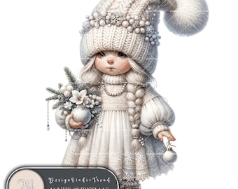 Enchanting Christmas Girl Gnomes - Elegant Fantasy Designs for Sublimation & Winter Creations - Commercial Use