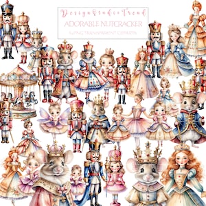 62 Stück Bundle Aquarell Weihnachten Nussknacker & Ballerina Cliparts - Kommerzielle Nutzung Cliparts - Junk Journal - Sofortiger digitaler Download