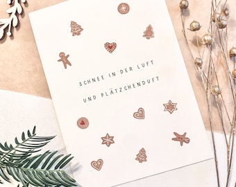 Christmas card: "Snow in the air and the smell of cookies", DIN A6, gift, greeting card