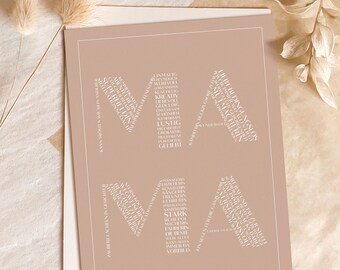 Hand-painted postcard for Mother’s Day “MAMA” DIN A6, gift
