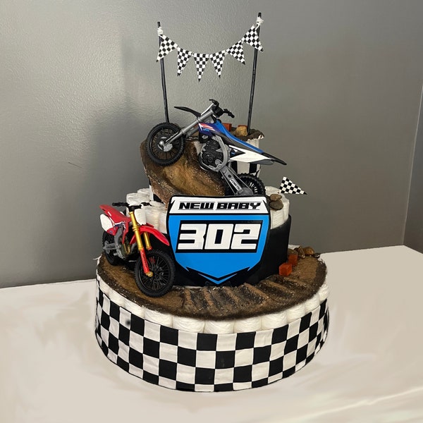 Motocross Dirt Bike Diaper Cake