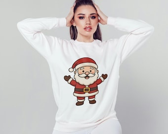 Cute Santa Claus T-Shirt Design PNG | Christmas Sticker Clipart | Holiday Sublimation PNG | Xmas Cartoon Santa Graphic | Instant Download