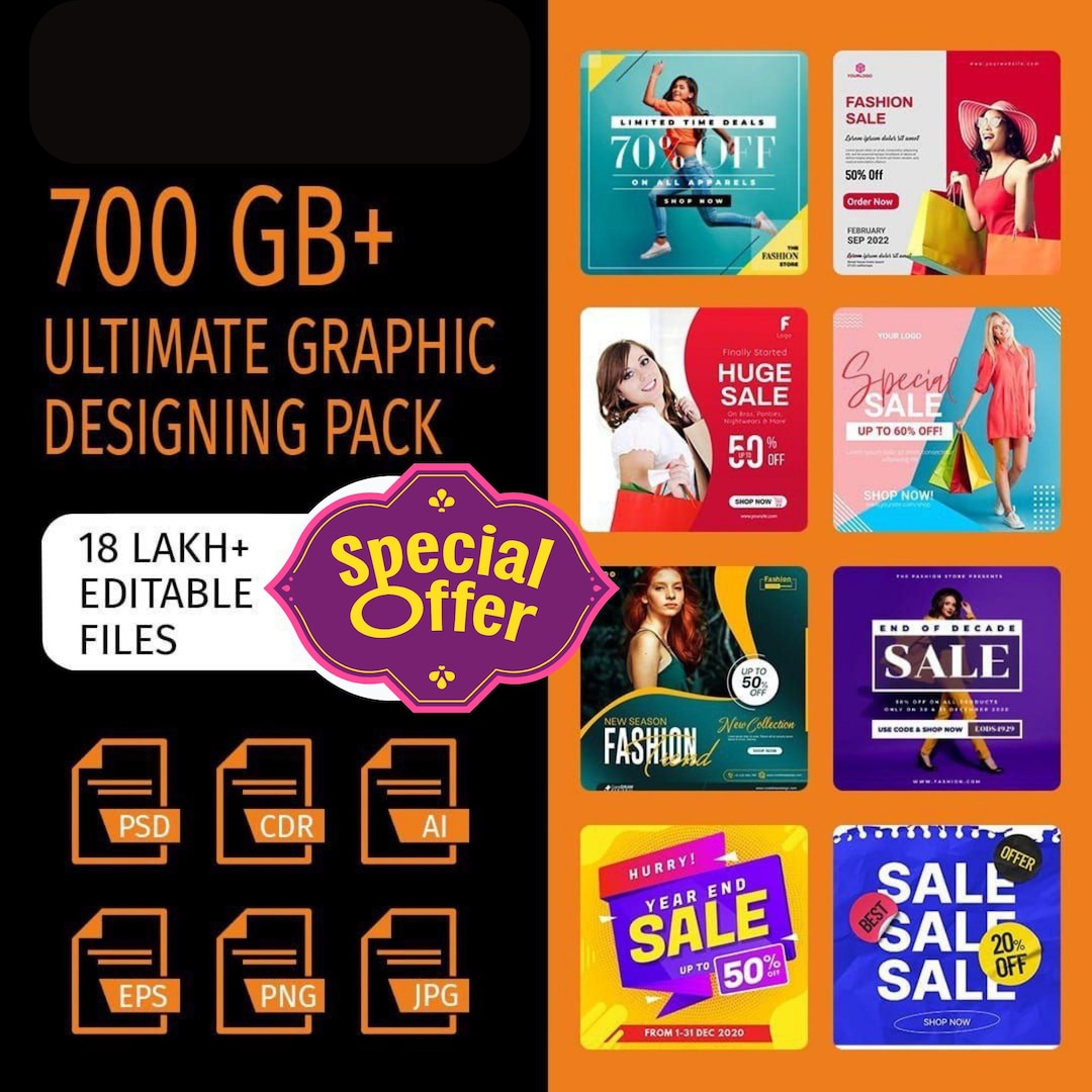 700GB+ Graphic Design Mega Bundle | Creative Assets Pack | Digital ...