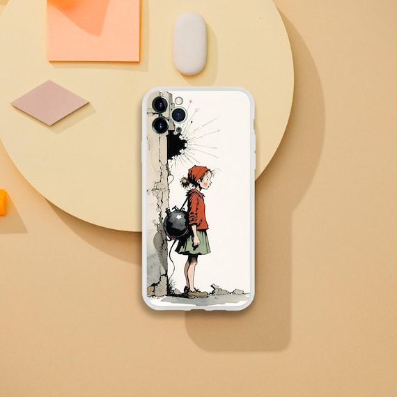 Coque Photo "Le Petit Chaperon Bombe", Coque de Téléphone Personnalisée, Housse Artistique, Étui Protecteur, Cadeau Unique, Image IA