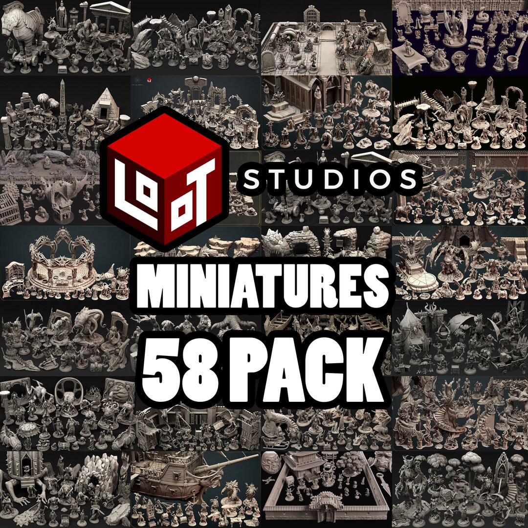Tabletop STL Pack 1, Miniature STL Pack, Tabletop Miniatures, Dnd
