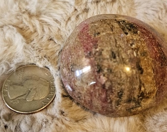 Rhodonite Palm Stone - Rare