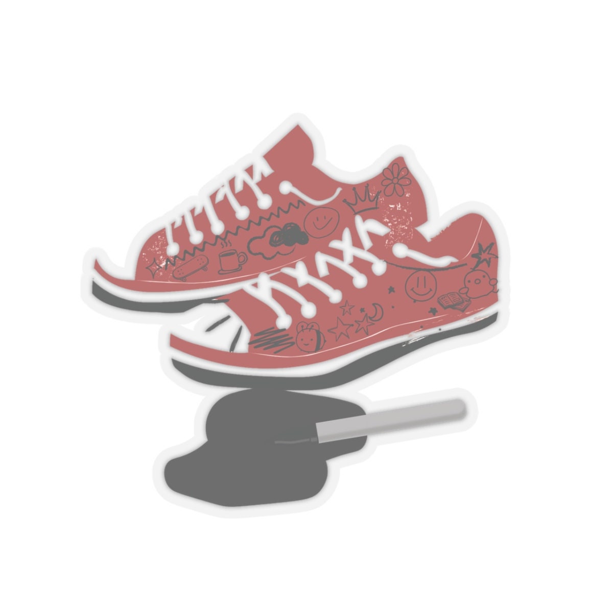 Convers Sticker Converse Sneaker Sticker, Illustrated Vinyl Decal - Etsy