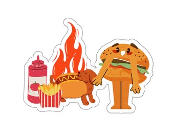 Cute Fast Food Vinyl Stickers - Laptop, Kindle, Water Bottle