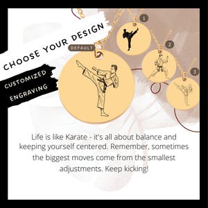 Custom Karate Necklace • Engraved Martial Art Charm • Karate Gift• Engraved Karate Pendant• Karate Coin Necklace•