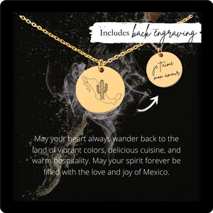 Collier Mexique personnalisé • Breloque pièce gravée contour du Mexique • Cadeau Mexique • Pendentif carte du Mexique personnalisé • Bijoux pays du Mexique