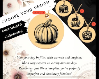 Custom Engraved Pumpkin Necklace • Stainless Steel Pendant