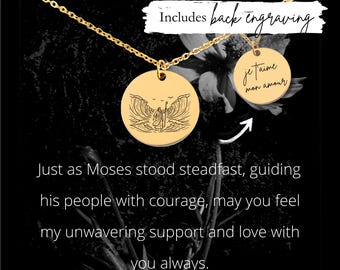 Custom Engraved Moses Necklace • Crossing the Red Sea, Bible Gift