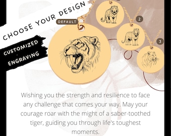 Custom Engraved Saber-Toothed Tiger Necklace • Stainless Steel