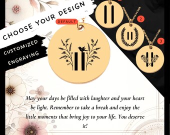 Custom Engraved Pause Symbol Necklace • Stainless Steel Pendant