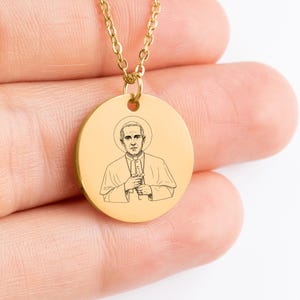 Custom Engraved St. Oscar Romero Necklace • Catholic Jewelry image 4