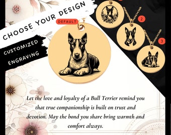 Op maat gegraveerde Bull Terrier-ketting • Roestvrijstalen hanger