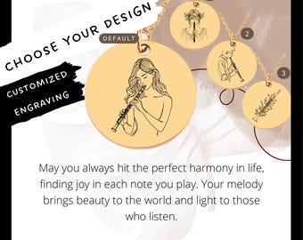 Custom Engraved Clarinet Necklace • Musician Gift, Stainless Steel