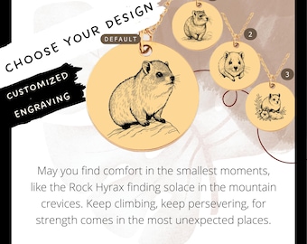 Custom Engraved Rock Hyrax Necklace • Stainless Steel Coin Pendant