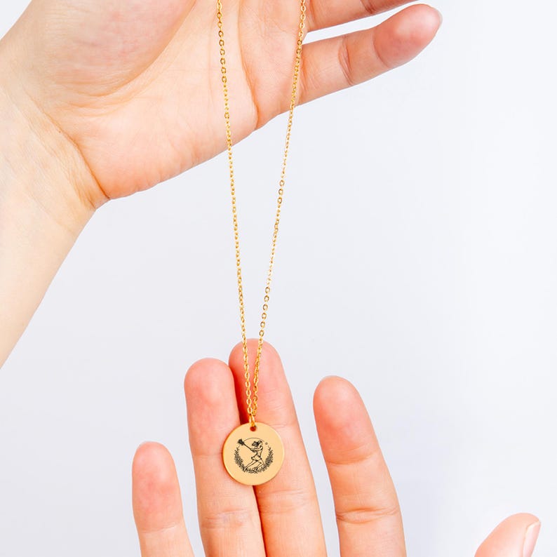 Custom Lacrosse Necklace Engraved Lacrosse Player Coin Charm for Woman
